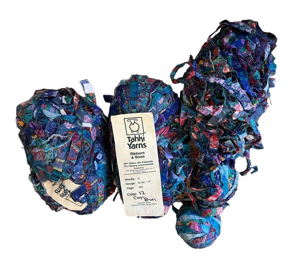 Tahki Yarns Ribbons & Bows Capri Blues 1 New, Lots Of Partial Skeins USA